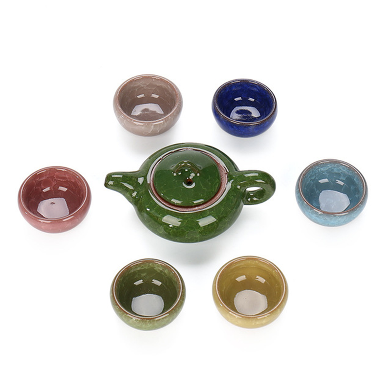 七彩冰裂茶具套装
