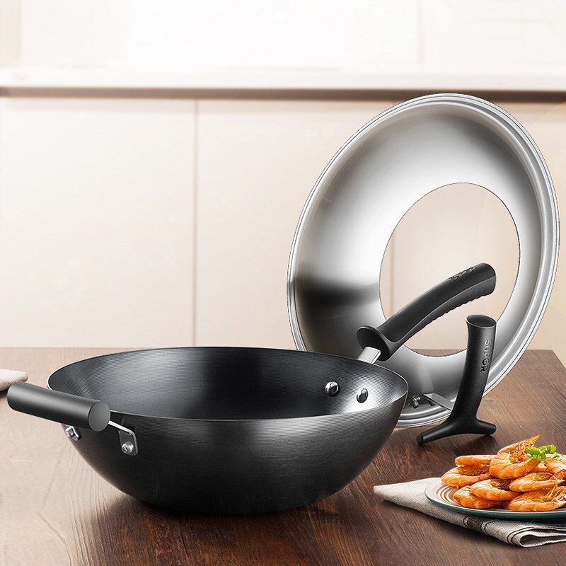 苏泊尔(supor)臻铁真不锈炒锅 家用炒锅炒菜锅铁锅不生锈可立锅盖 不