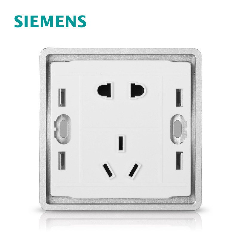 西门子(SIEMENS)开关插座 睿致钛银系列10A五孔电源插座5UB81143NC02