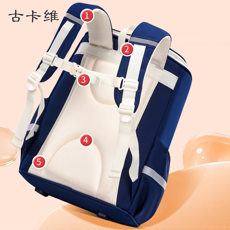 古卡维 学生书包 送学习文具套装 KD1103-女生高清大图