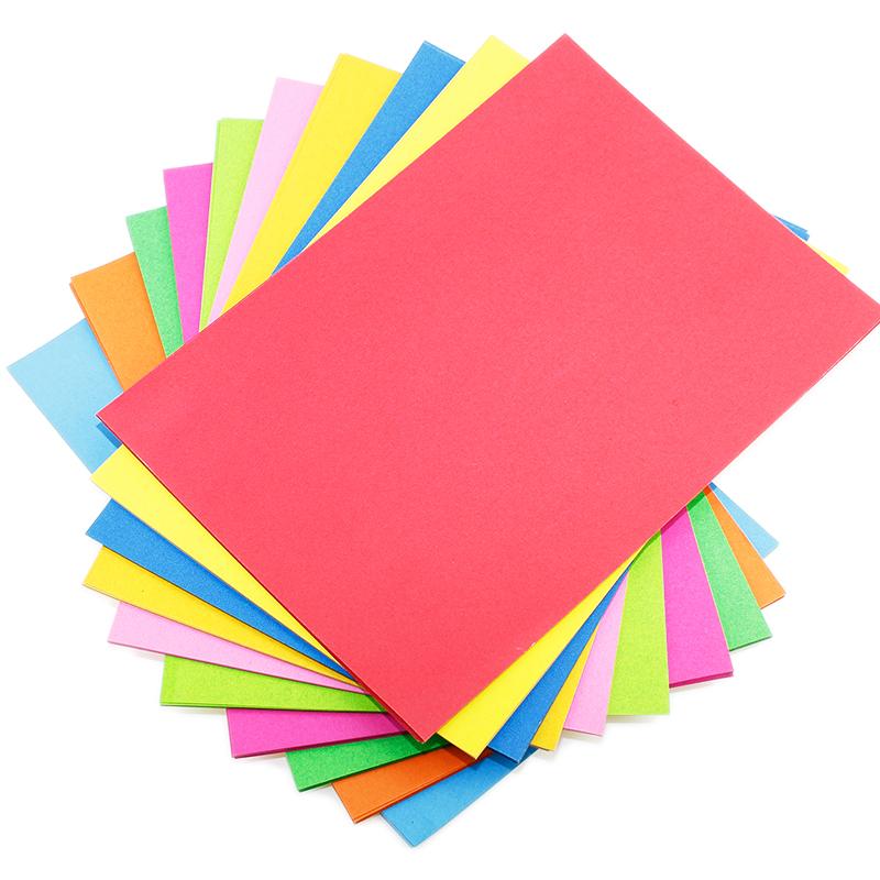 4开彩色卡纸加厚卡纸diy手工纸手绘硬纸贺卡双面4k黑色100张混色|4K/柠黄(100张)