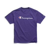 Champion 冠军 男女同款字母logo休闲圆领短袖T恤 美码偏大一码
