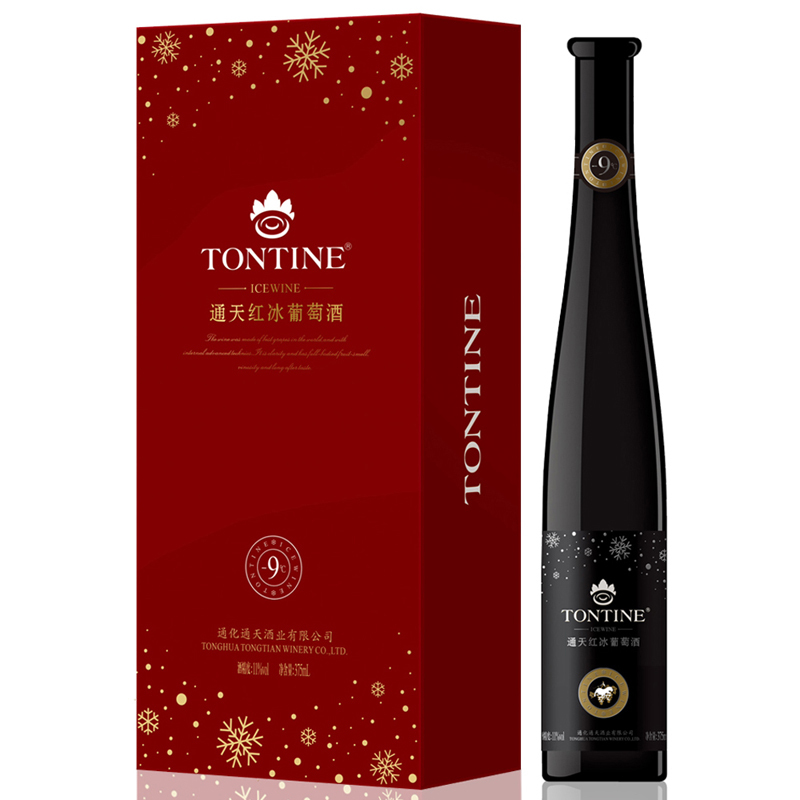 中国通天(TONTINE)红冰葡萄酒(零下9度)375ml 单支礼盒装