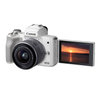 佳能微单（Canon）EOS M50（15-45镜头套机）单反（DIGIC 8处理器2410万像素 全像素双核对焦）白色