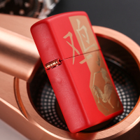 原装zippo打火机正版 红哑漆雕刻金鸡29259 本命年生肖鸡正品zippo 打火机 正品男士