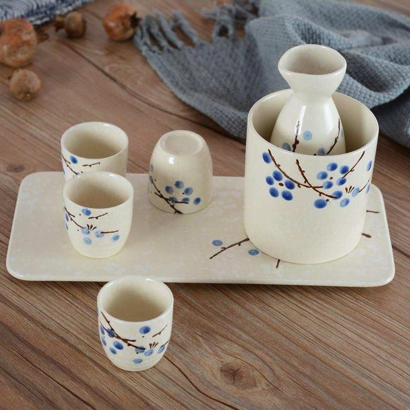 日式陶瓷酒具套装雪花釉和风清酒具套件烫酒暖酒器白酒清酒壶酒杯
