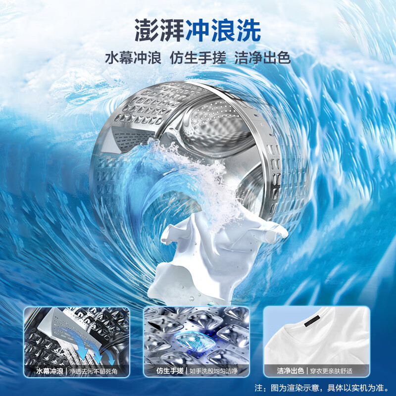 海尔(Haier)EG10039PLUS 10公斤大容量 一级能效超薄家用滚筒除菌螨洗衣机全自动单洗智能投放高清大图
