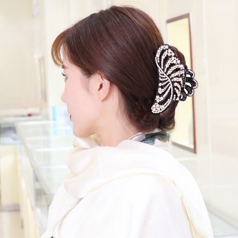 水钻大号发夹盘头抓子头发多发卡抓夹韩版抓子后脑勺卡子妈妈头饰中号