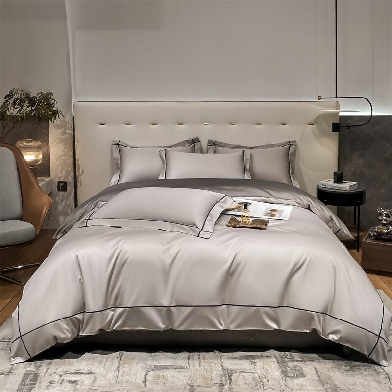 合祥源 秋冬简约纯棉 床上四件套2.0m床 245*265cm QX-T02 套高清大图