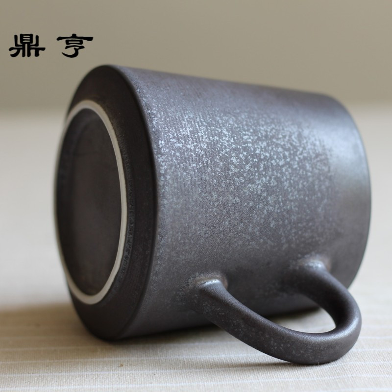鼎亨复古简约陶瓷杯子个性带勺马克杯创意咖啡杯情侣水杯茶杯定制