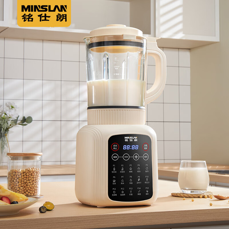 铭仕朗(MINSLAN) 破壁料理机 家用多功能 降噪预约加热豆浆机早餐机榨汁机辅食机大容量 F15高清大图