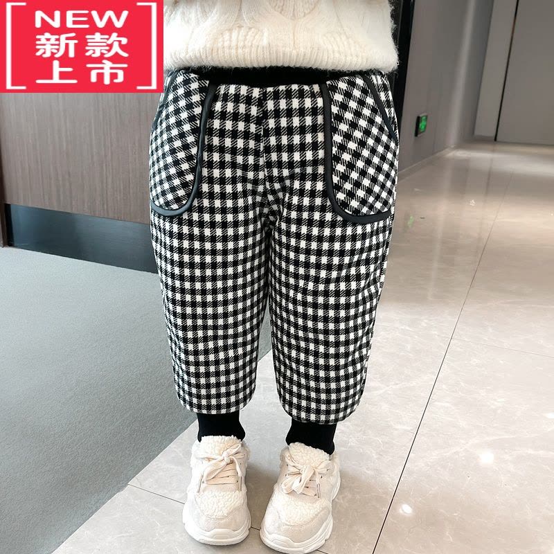 可莉允女童加绒裤子2022新款儿童洋气保暖休闲裤宝宝棉裤冬季加厚外穿保暖裤图片