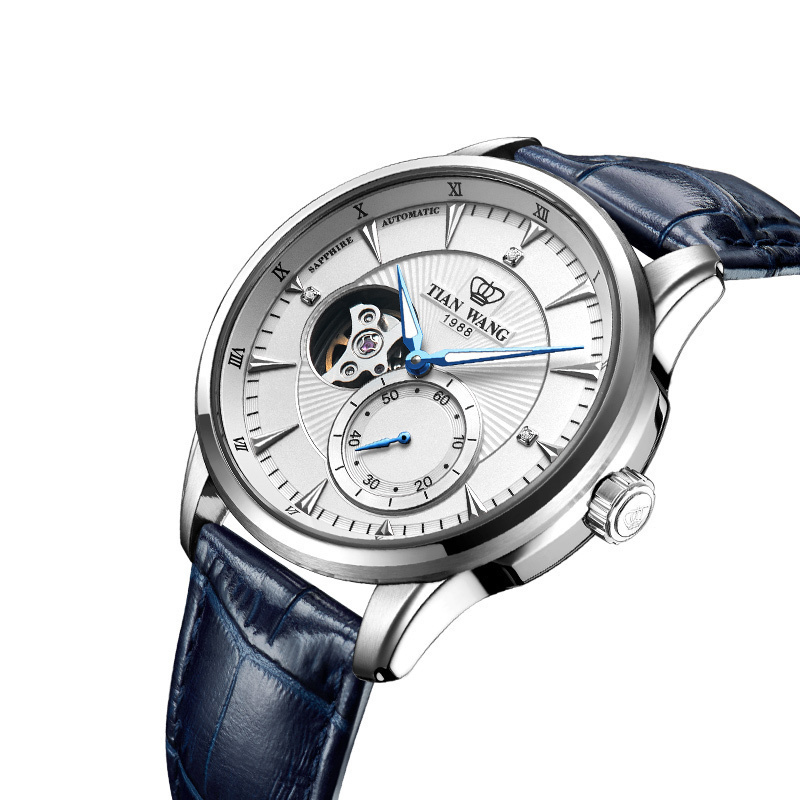 全国专柜直发天王表专柜同款男士机械腕表轮时代系列皮带男表镂空男士