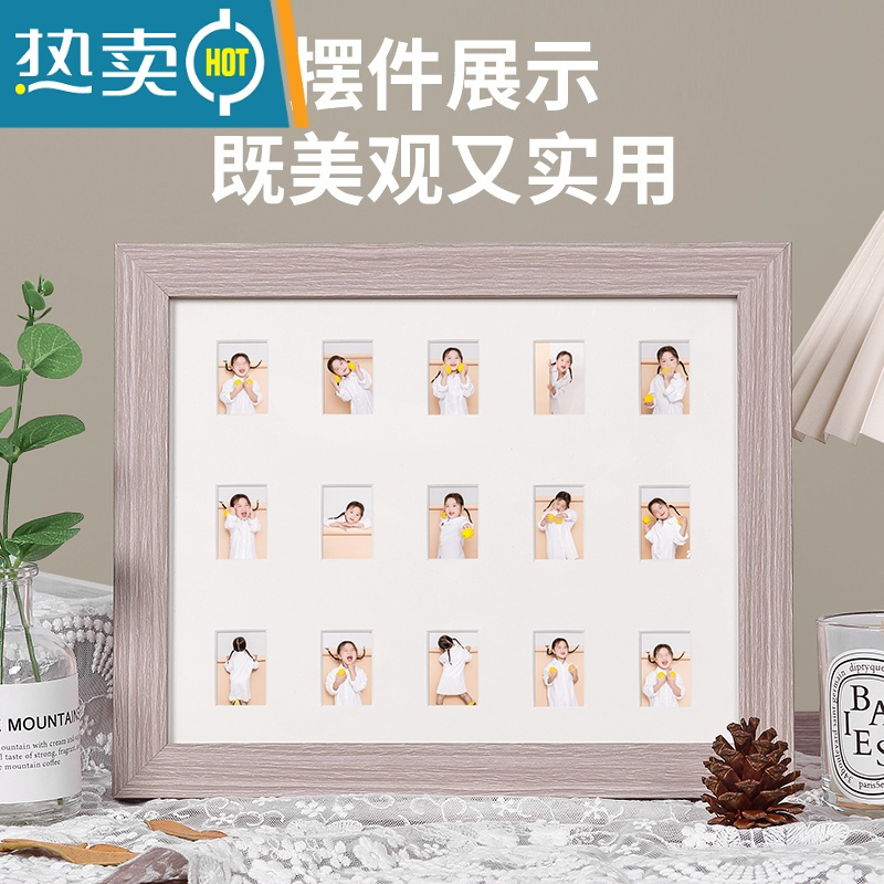 敬平校园时光相框摆台2寸孩子纪念框宝宝周岁儿童证件照成长记录相框 纪念相框—浅棕色[2寸照](无字diy) 相框+卡纸(