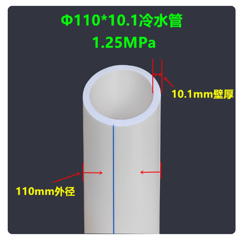 米勒 PPR水管热熔管工程家用冷热水管110*10.1厚(4寸)冷水管(1米)