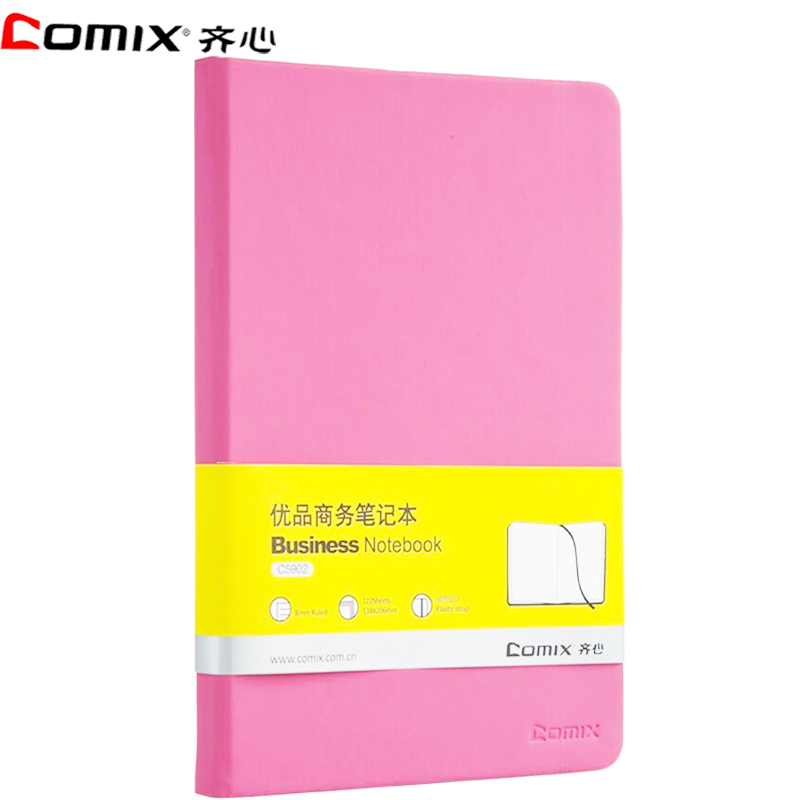 齐心(comix)5902 A5商务笔记本122张 绑带手账本.高清大图