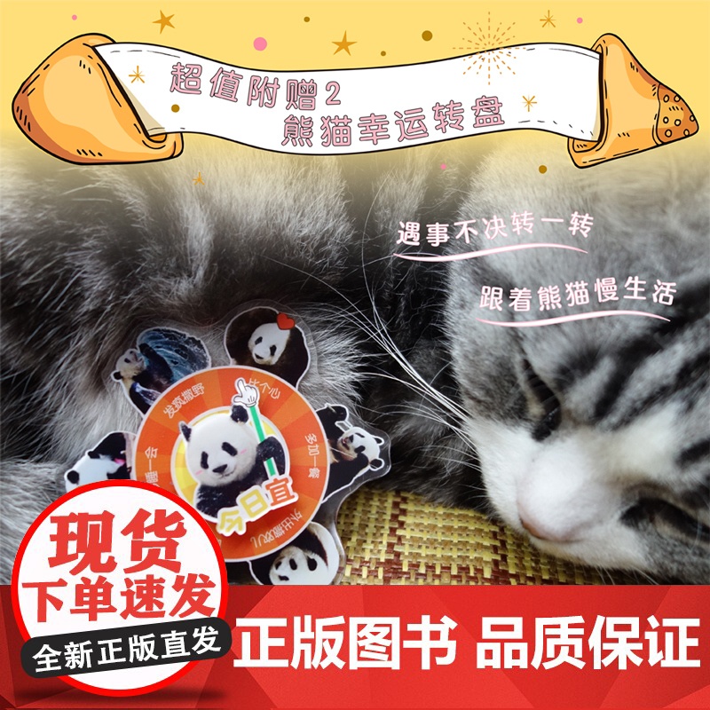 赠熊猫头挎包+冰箱贴]2025年熊猫日历大礼盒 今日宜 吸 熊猫 每日一句躺平文学 松弛感 可爱陪伴一整年 曾祥录写真高清大图