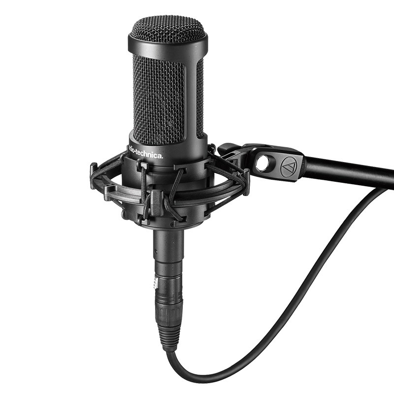 铁三角(Audio-technica)AT2035BK电容麦克风话筒大震膜电脑声卡直播专业有声书喜马拉雅录音专用设备