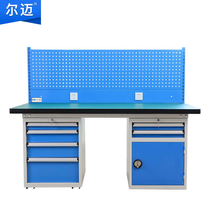 尔迈 重型钳工工作台防静电操作台工厂车间多功能维修工具台 1.8米 J款