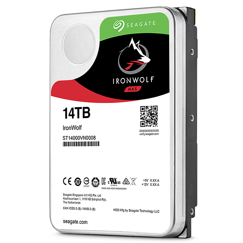 希捷14TB 256MB 7200RPM 网络存储(NAS)硬盘 SATA接口希捷酷狼系列(ST14000VN0008)