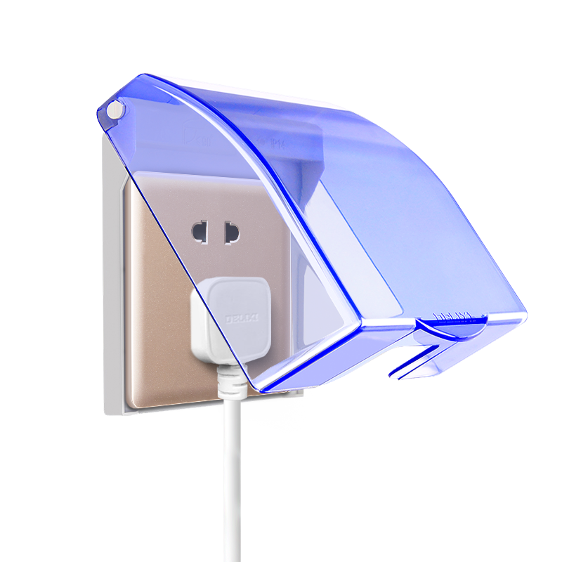 德力西86型卫生间浴室保护盖防溅盒防水罩开关插座透明粘贴式防水盒