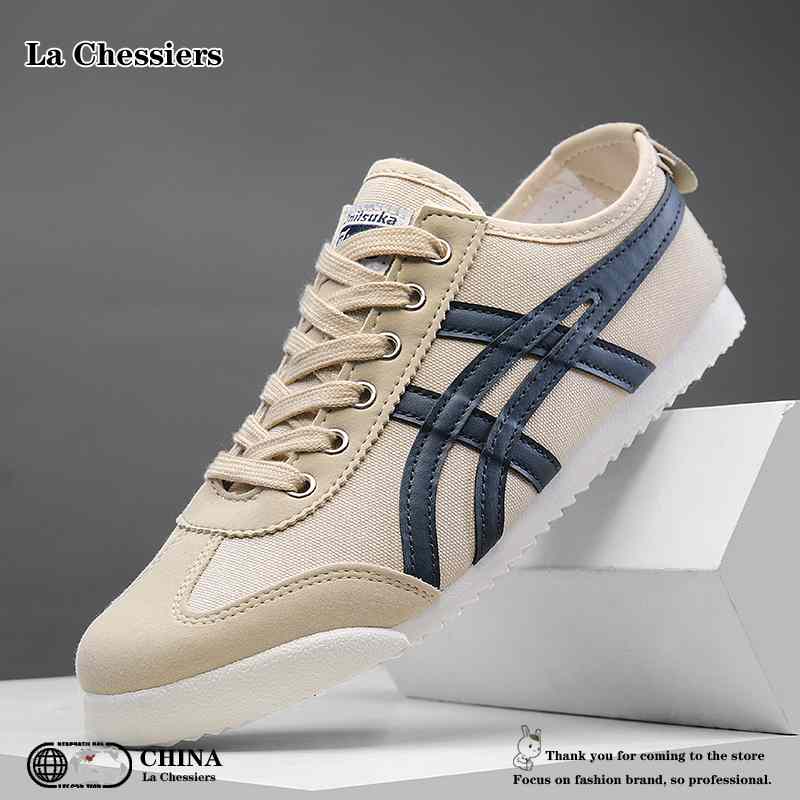 La Chessiers情侣阿甘鞋男2025新款春秋季透气休闲运动跑步鞋复古百搭老爹鞋潮男休闲鞋 米蓝 37码