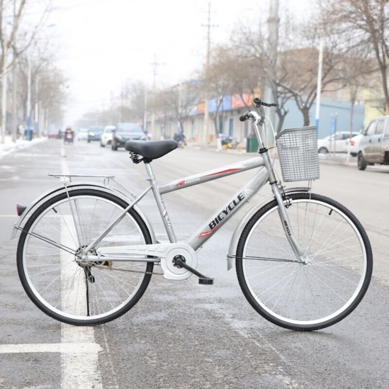 实心胎免充气复古自行车成人轻便城市通勤26寸高清大图