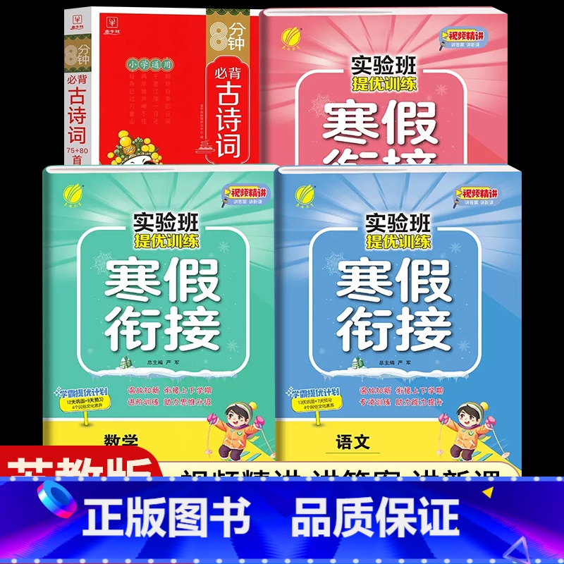 [五年级江苏版4本]语数英寒假衔接+小学必背古诗词 小学通用 [正版]2024新实验班寒假衔接一年级二年级四五六三年级上高清大图