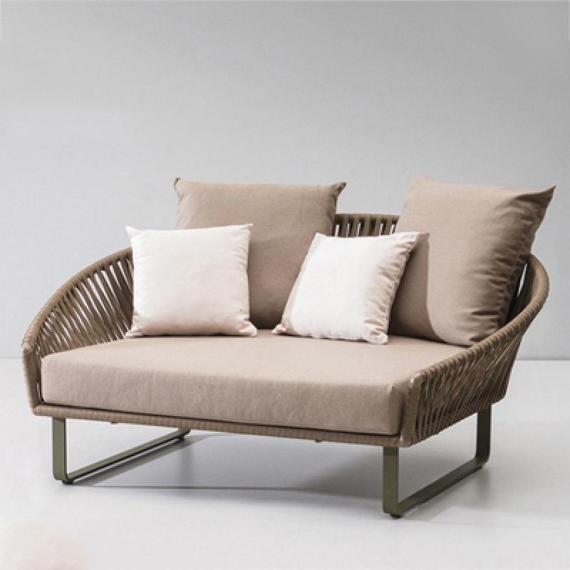 森美人户外藤编躺床室外躺椅泳池沙滩椅休闲花园家具阳台躺椅防水防晒 E款160x120x85