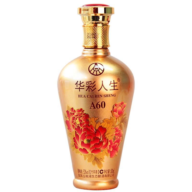 五粮液出品华彩人生a60浓香型白酒52度500ml单瓶装