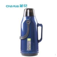 茶花家用热水瓶保温瓶塑料学生暖瓶玻璃内胆开水瓶热水壶宿舍暖壶 升级八磅3L/蓝色