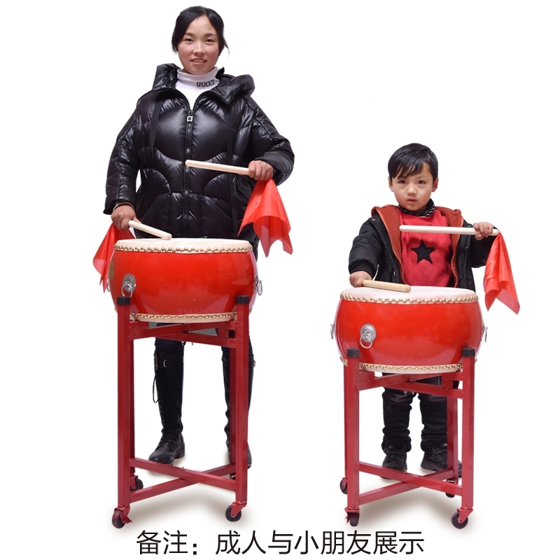 牛皮鼓大鼓舞蹈节奏鼓龙鼓中国红成人儿童演出盘鼓木琴