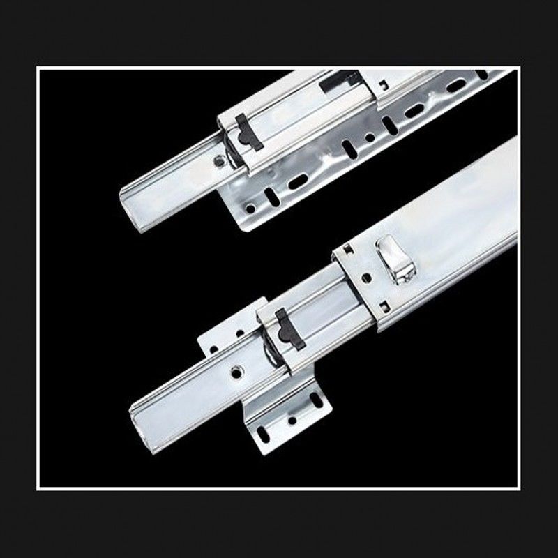 厨房拉篮轨道碗篮滑轨橱柜三节上下挂钩拉篮轨可调节抽拉导轨通用款