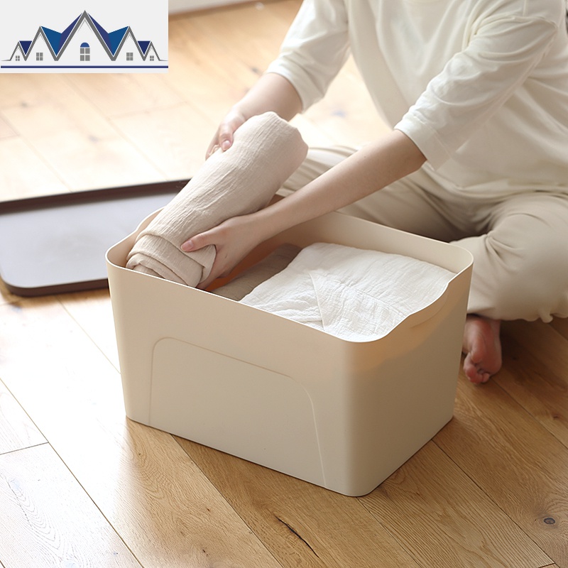 日式塑料收纳箱有盖大号衣服收纳盒玩具整理箱书本储物箱可叠加_1_947高清大图