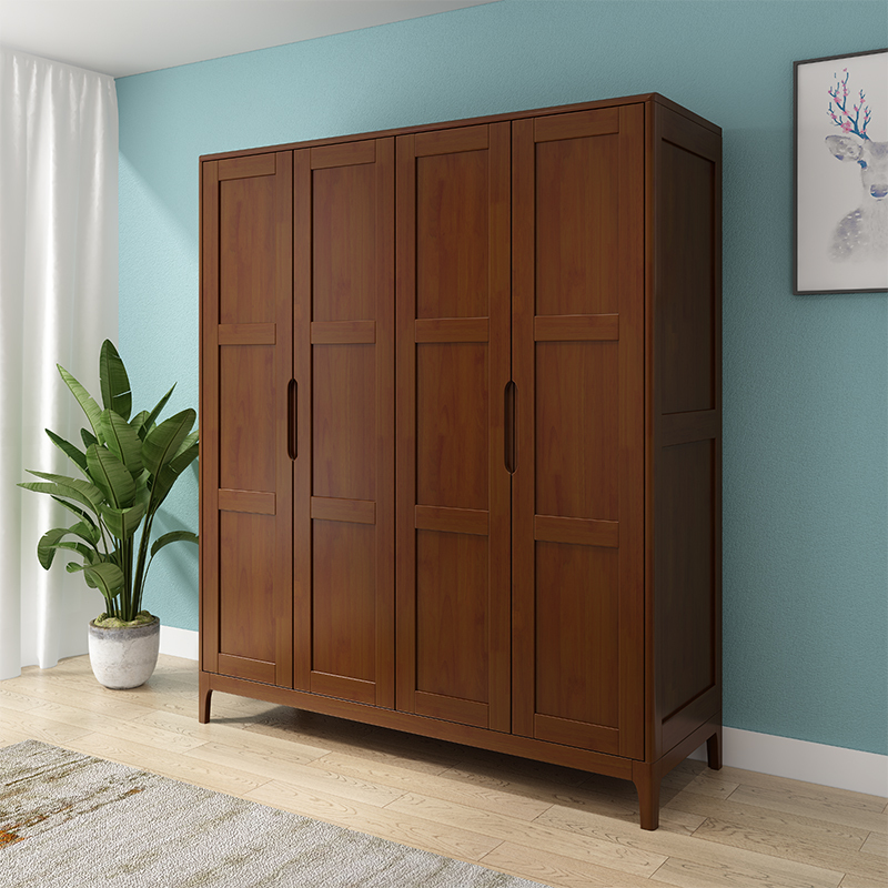 一米色彩衣柜实木衣柜2门3门4门对开门衣橱现代简约北欧木质主卧储物