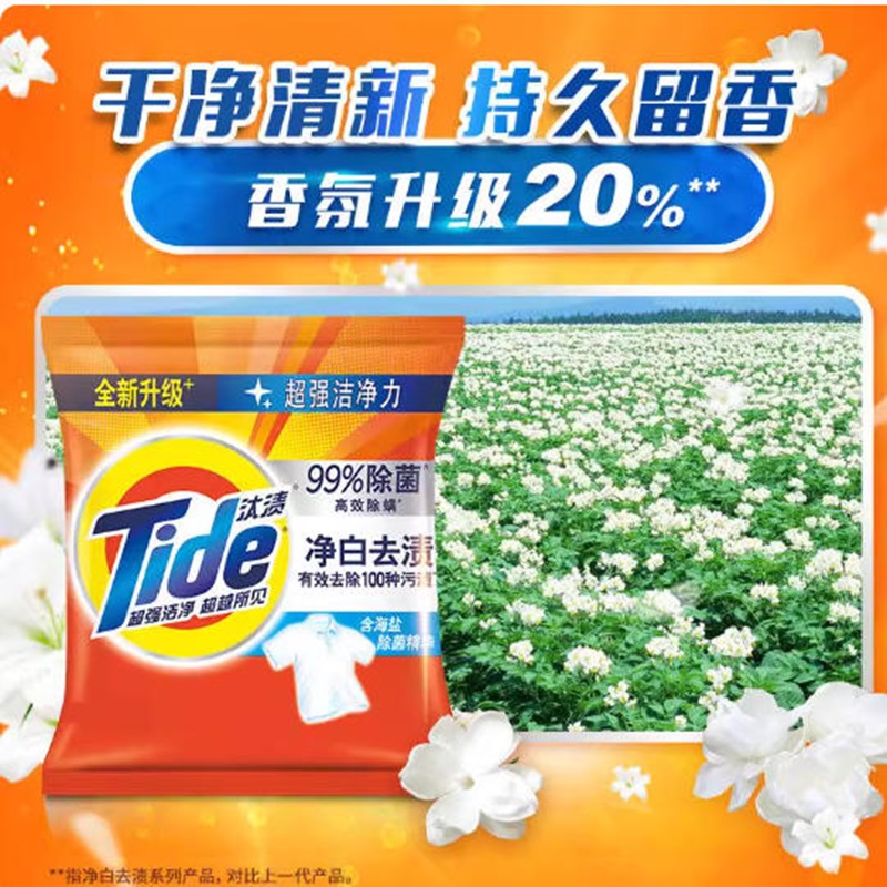净白去渍洗衣粉218g*20包/件高清大图