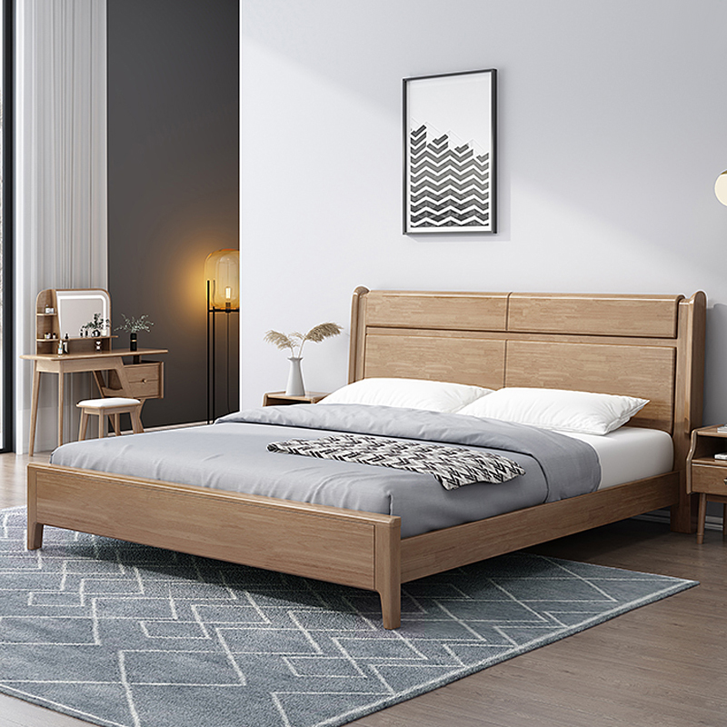 兰秀家居北欧实木床日式小户型单人床15m18米双人床现代简约主卧室婚