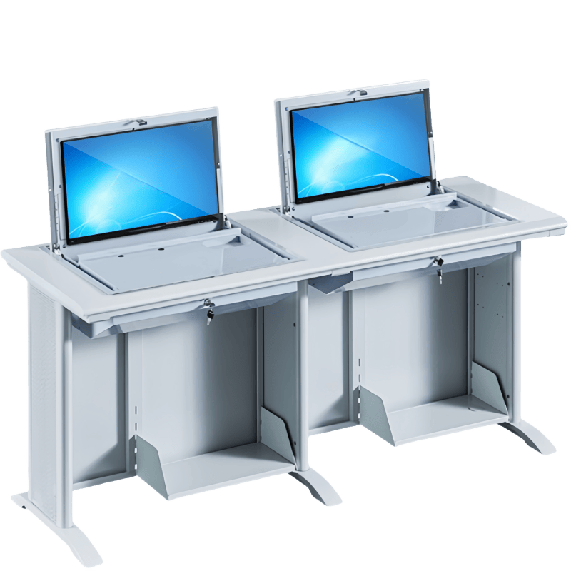 豫龙都机房桌双人张高清大图