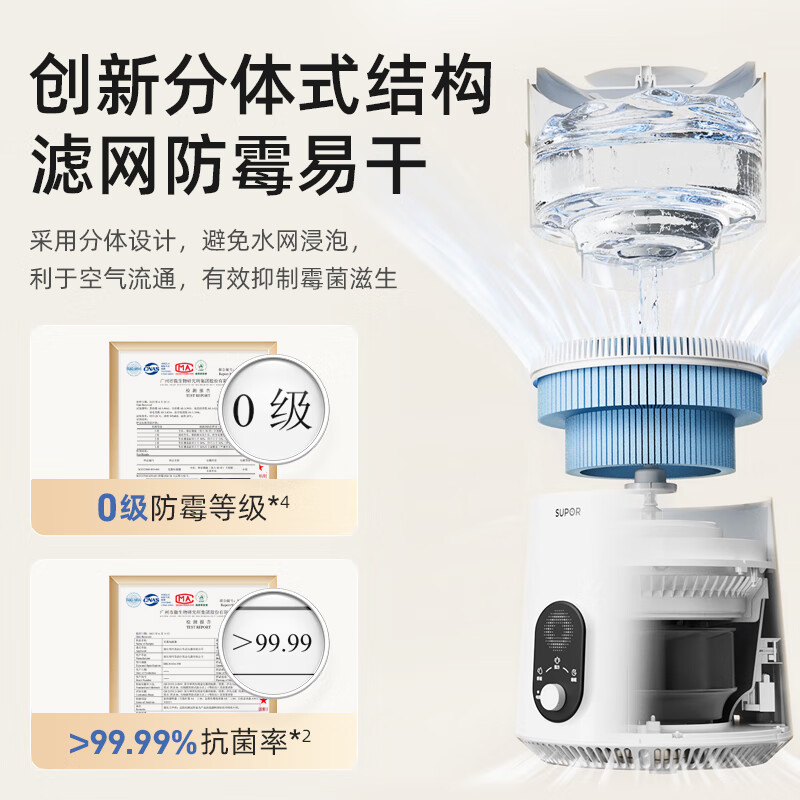 苏泊尔(SUPOR)空气加湿器4.5L大容量无雾加湿器430mL/h加湿量家用卧室办公室婴儿孕妇EHLN-60A-500高清大图
