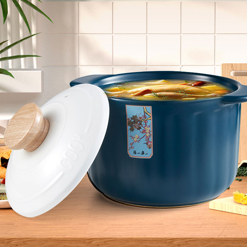张小泉瓷心蓝韵煲-4.2升C33060100高清大图