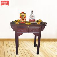 榆木供桌佛桌佛龛立柜吊柜实木供台香案财神佛台神台翘头条案家用_7_506 直腿红木色89*48*89厘米