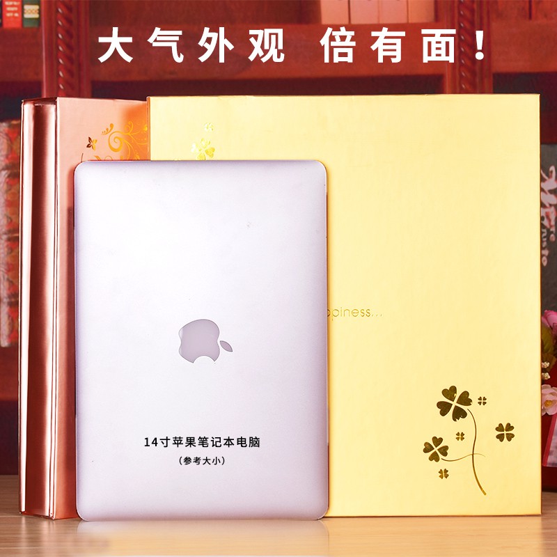 相册影集6寸650张过塑插页式大容量盒装时尚玫瑰金相册本纪念册 三维工匠 花间小鹿-650张高清大图