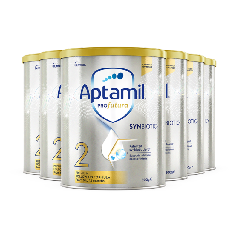 6罐装|新西兰爱他美Aptamil白金版配方婴幼儿奶粉2段900g(6-12个月)