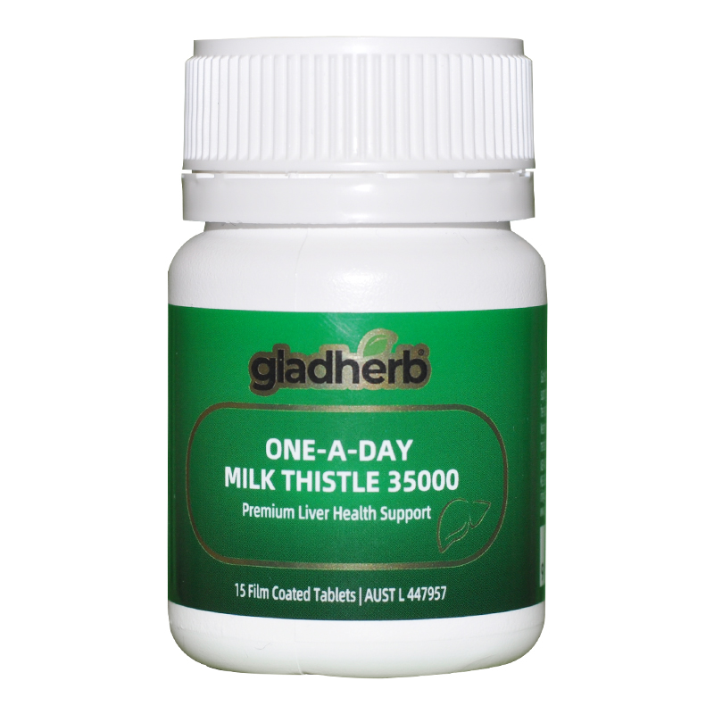 澳洲gladherb奶蓟草片15粒/瓶(旅行装)高含量35000mg水飞蓟草本精华一原装进口 膳食营养补充剂高清大图