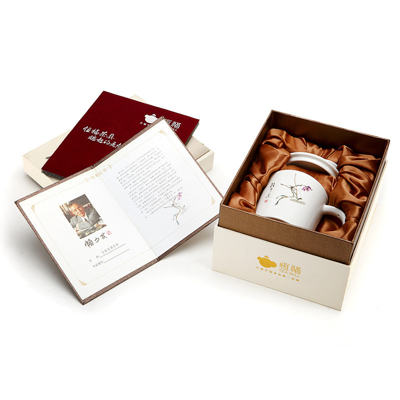 恒福(TEA MiLL) 茶具 马克杯个人杯办公室白瓷陶瓷茶杯茶隔过滤茶叶 送礼 石斛花 其他高清大图