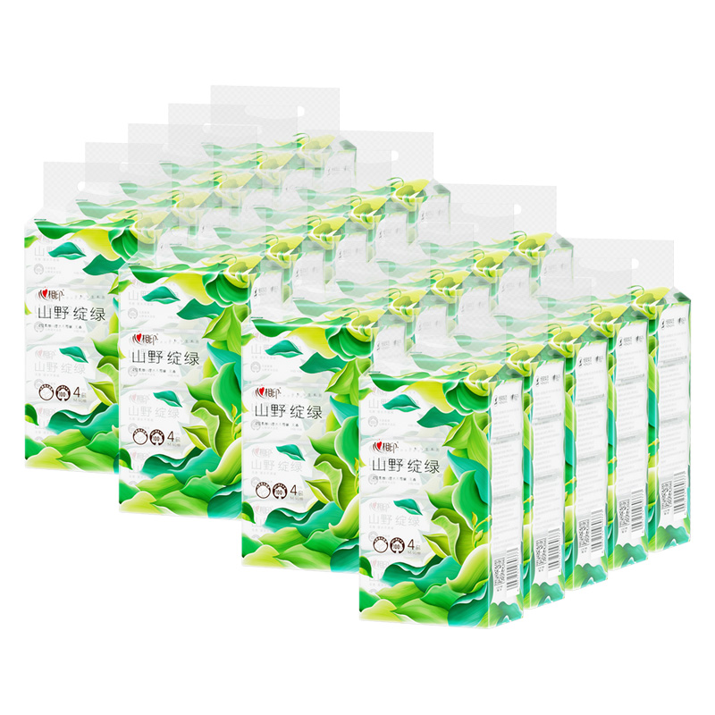 心相印向野而生高端软抽 无香4层90抽M码加大面巾纸4包20提整箱DT43090(4包)-20T