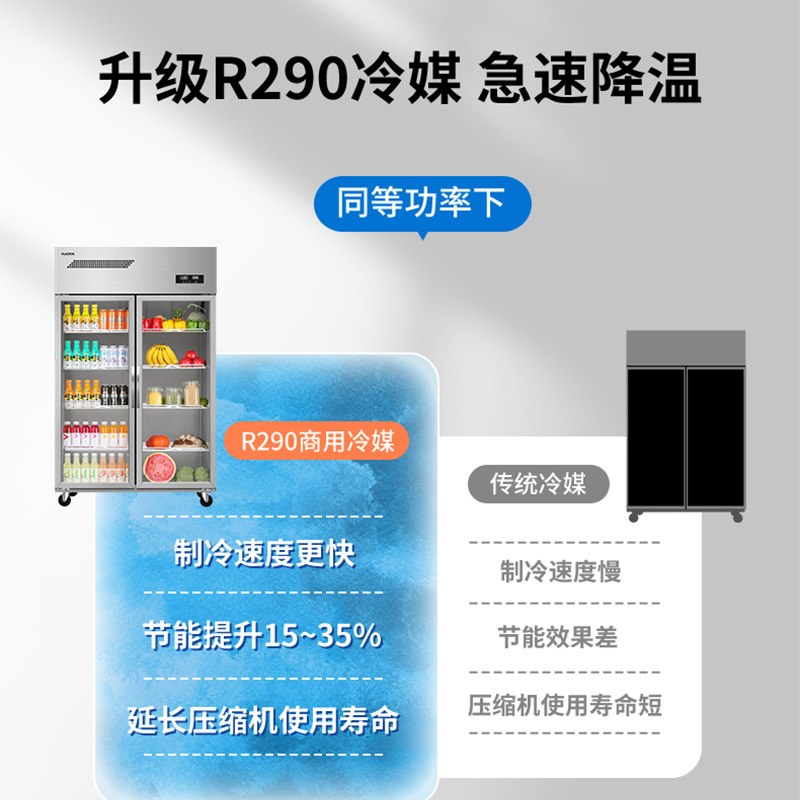 澳柯玛(AUCMA)VC-910HT三门展示柜冷藏保险柜商用点菜柜饮料柜两门开门立式