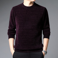 冬季男士针织衫雪尼尔加绒加厚毛衣男圆领宽松大码打底衫男款冬装_27