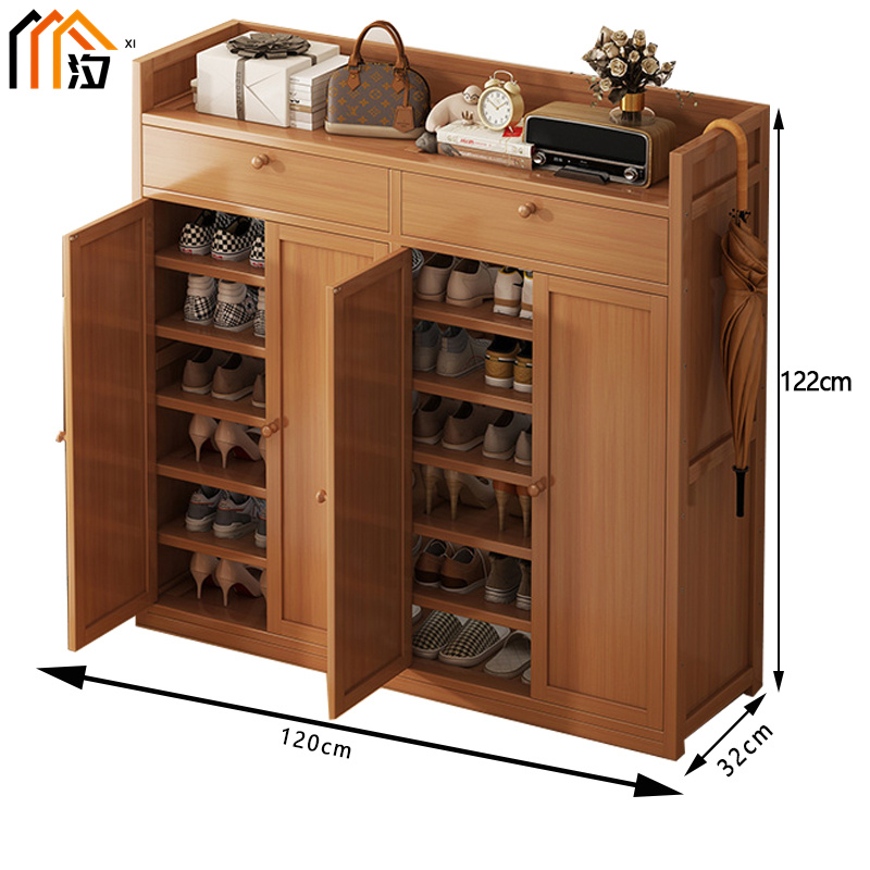汐 木质鞋柜 四门 个高清大图