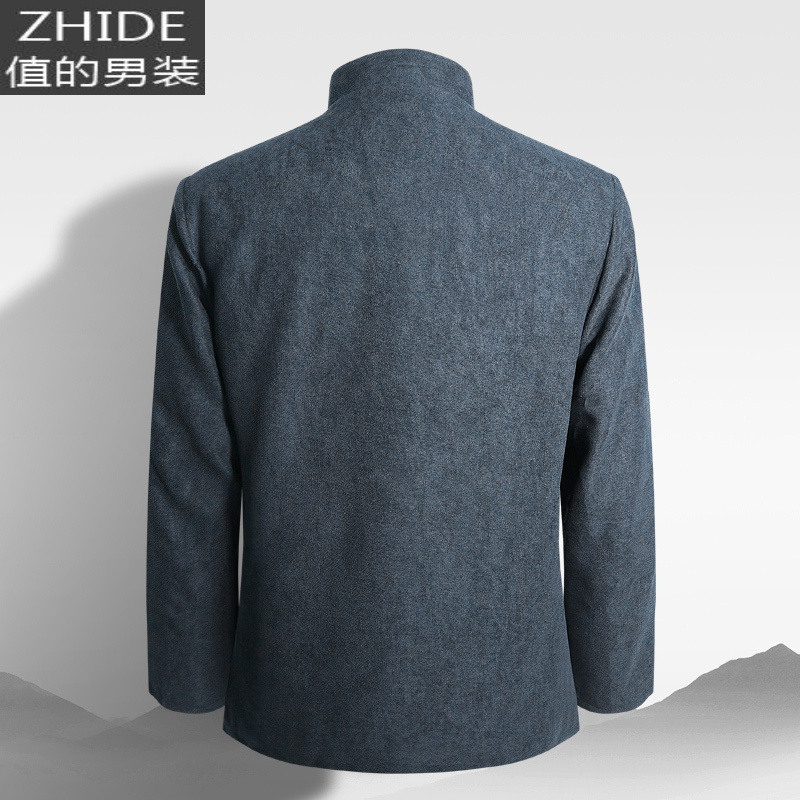 唐装男春秋中老年外套宽松中国风男装爷爷中式祝寿婚礼服情侣衣服夹克